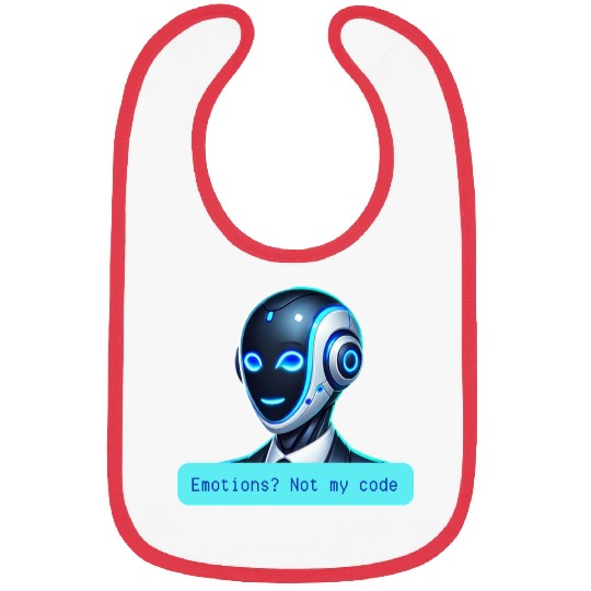 Emotions Not My Code Funny AI Robot Design Bibs