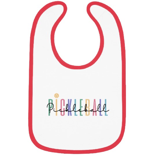 Pickleball Player Colored Bold Text Bibs