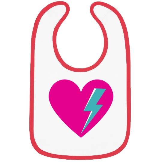 Heart with Lightning Bolt Bibs