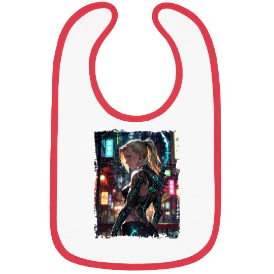 Cyberpunk Women Warrior Anime Bibs