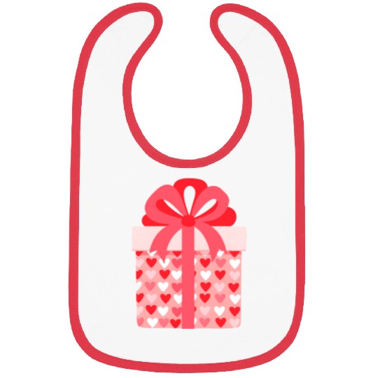 Hearts Gift Box Pattern Design Bibs