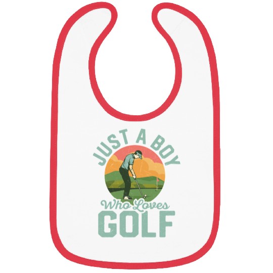 Just A Boy Who Loves Golf Hobby Golfer Bibs
