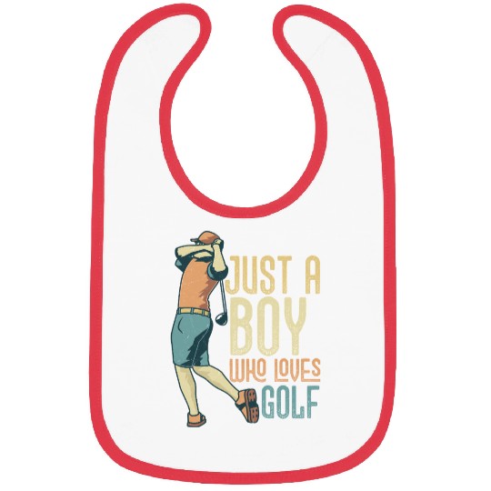 Just A Boy Who Loves Golf Golfer Hobby Bibs