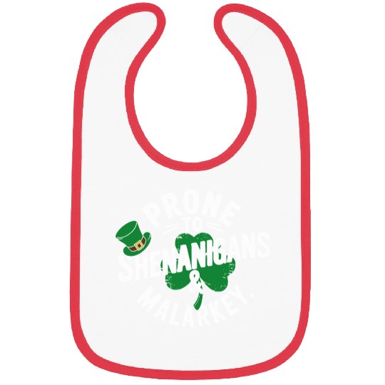 Prone To Shenanigans & Malarkey Shamrock St Patric Bibs