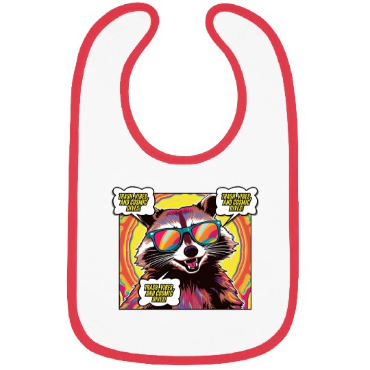 A Psychedelic Trash Advocate Raccoon Bibs