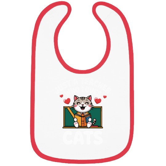 Teacher loves Cats lover Gift - School Professor Bibs