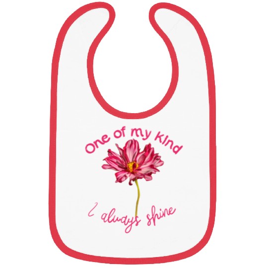 Positive quote pink Cosmos flower self-affirmation Bibs