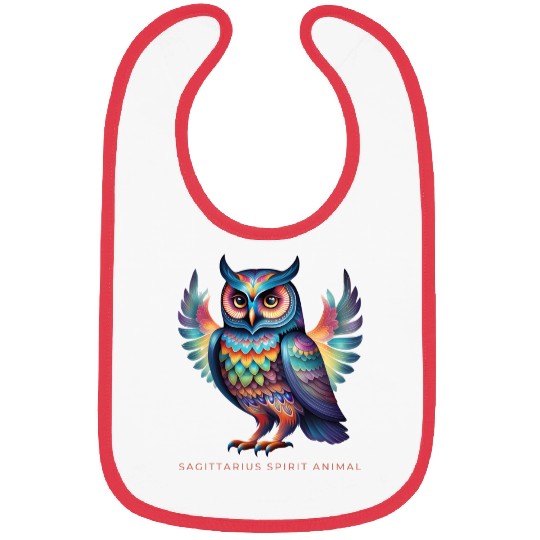 Sagittarius Spirit Animal Owl Alebrije Male Bibs