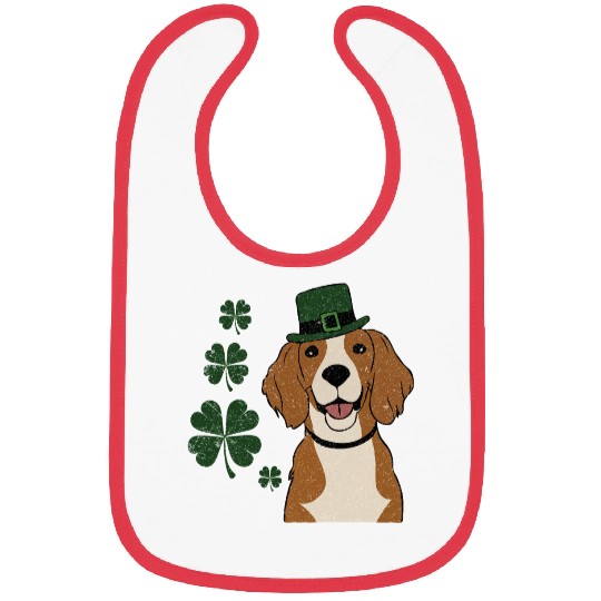 Irish Setter and four leaf clover St Patrick's Day Bibs