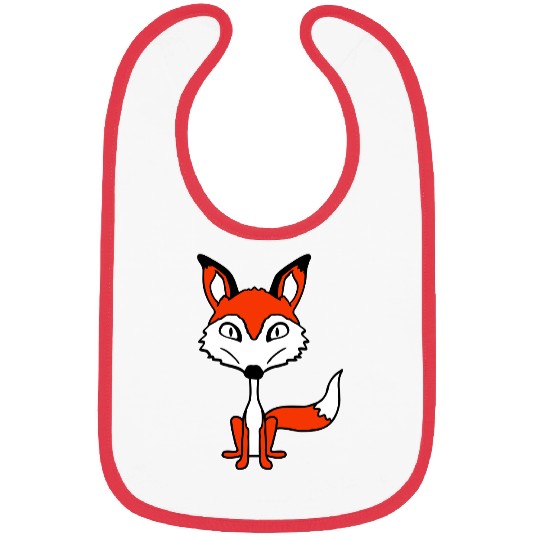 Fox Evil Look Dangerous Crazy Wild Animal Fun Face Bibs