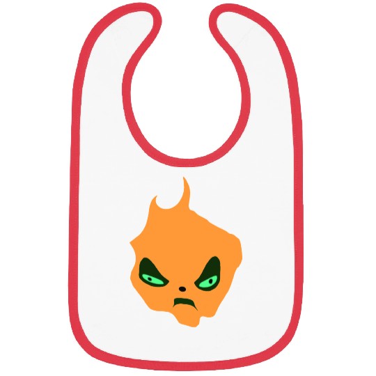 Fiery Angry Demon Face Illustration Bibs