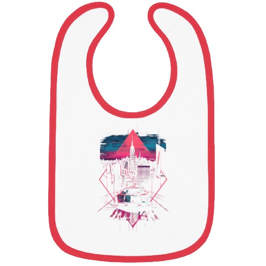 Retro Car City Vaporwave Synthwave 80s 90s Bibs