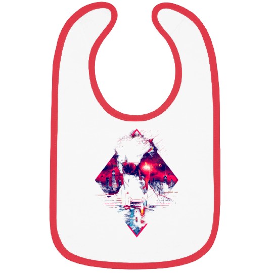 Synthwave Man Retro Car City Vaporwave 90s Bibs