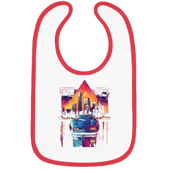 80s 90s Car City Synthwave Vaporwave Retro Bibs