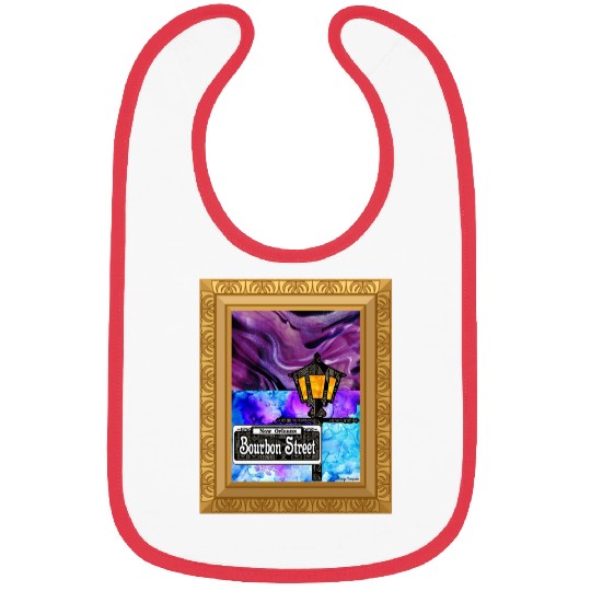 Purple Framed Bourbon Street Lamp Post Bibs