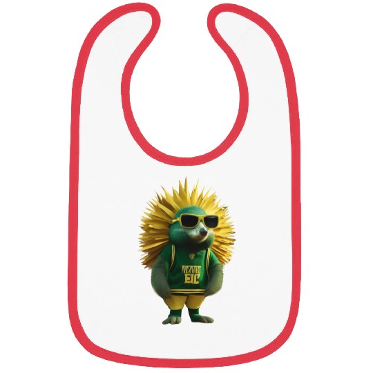 Green and Gold Echidna 3 Bibs