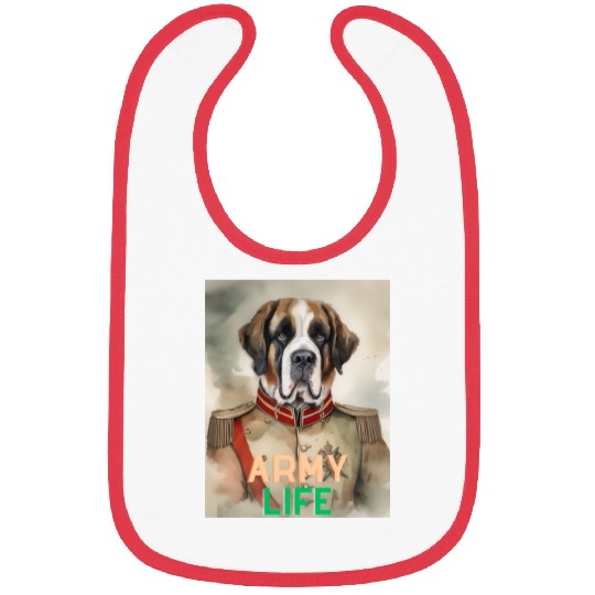 Army Life Saint Bernard Bibs