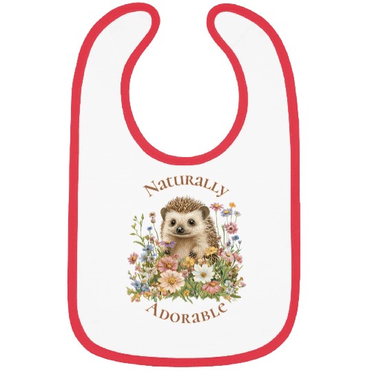 Naturally adorable - hedgehog Bibs