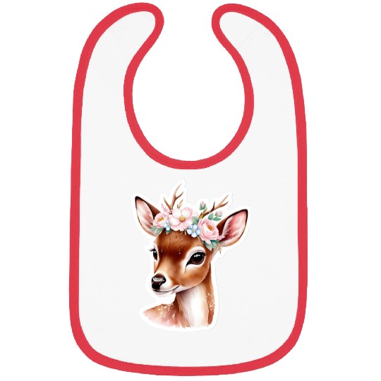 deer with flower Bibs