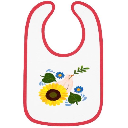 Peaceful Bloom - Dove and Sunflower Harmony Bibs