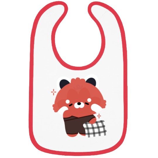 Sleepy Red Panda Bibs