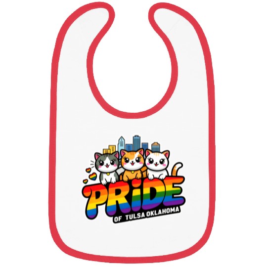 Pride of Tulsa City Oklahoma USA Rainbow Flag Bibs