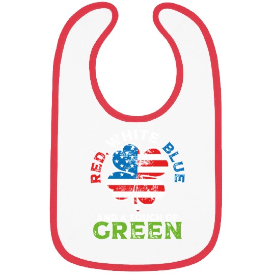 Red White Blue and a Touch of Green Irish USA Bibs