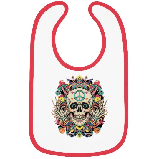 Psychedelic Skull Art Bibs