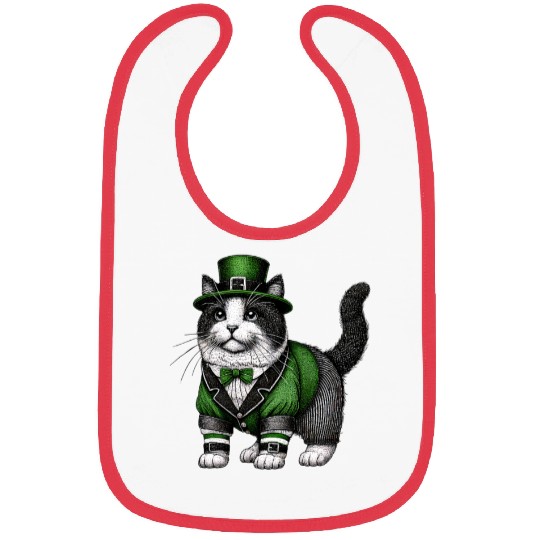 Lucky Cat in Green - St. Patrick’s Day Bibs