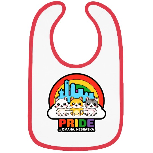 Pride of Omaha City Nebraska USA Rainbow Flag Bibs