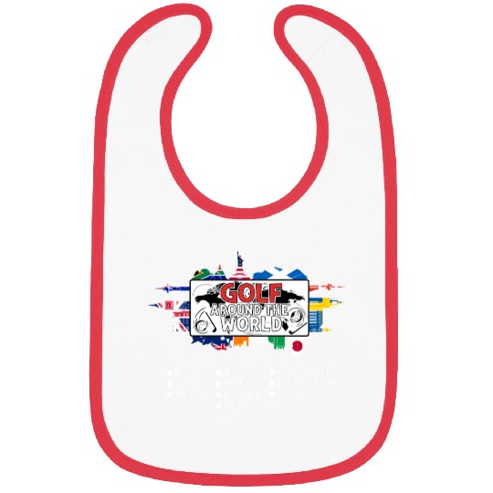 Golf Around The World Golfing Lover Travel Golfer Bibs