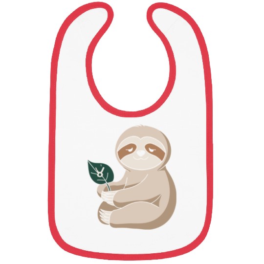 Taurus Zodiac Sloth Holding Leaf Bibs