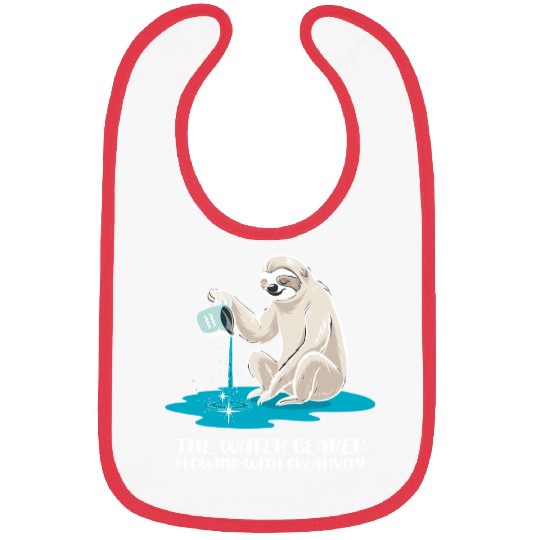 Aquarius Zodiac Sloth: The Water Bearer Flowing Bibs