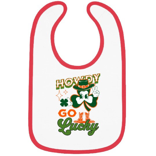 Howdy Go Lucky Saint Patrick's Day Retro Shamrock Bibs