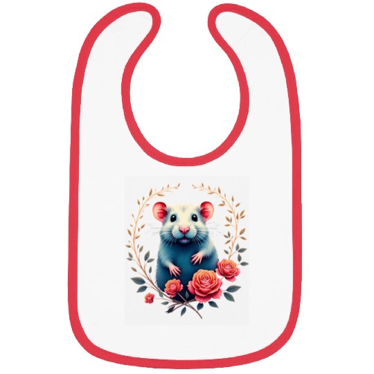 Hamster Flowers Art | Geometric Animal Design Bibs