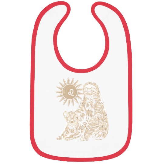 Leo Zodiac Sloth Embracing the Lion Spirit Bibs