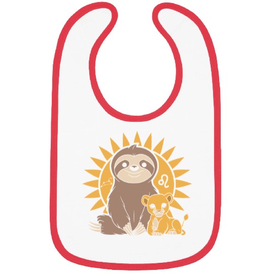 Leo Zodiac Sloth with Adorable Lion Cub Bibs