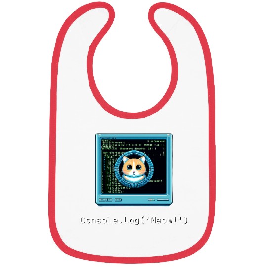 Console.Log('Meow!') Cat Coding Bibs