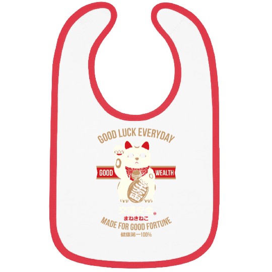 Maneki-neko (Lucky Cat) Bibs
