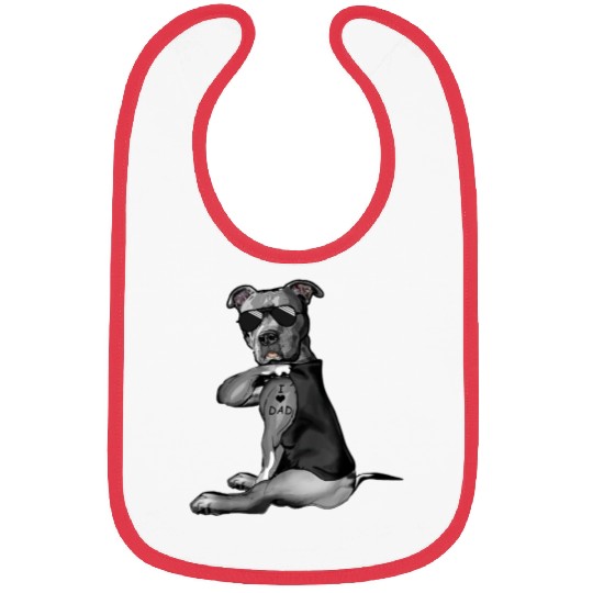 I Love Dad Dog Bibs