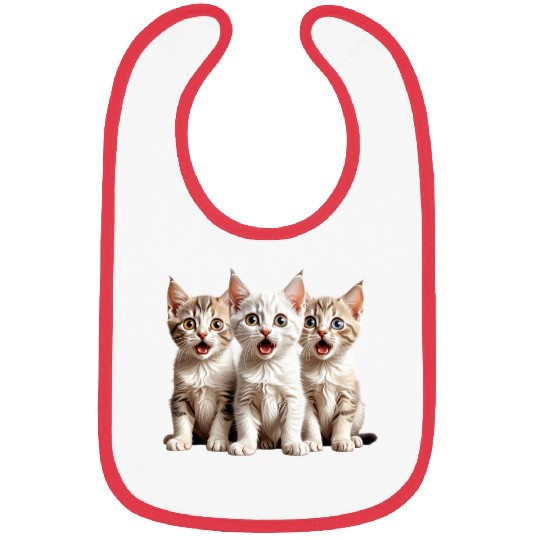 Surprised Kittens Bibs