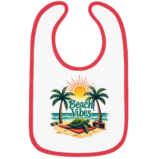 Beach Vibes Turtle Bibs