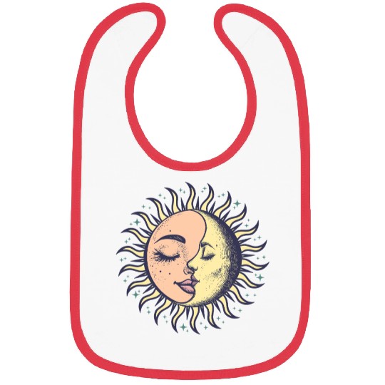 Boho Sun Moon Spirituality Sun Face Bibs
