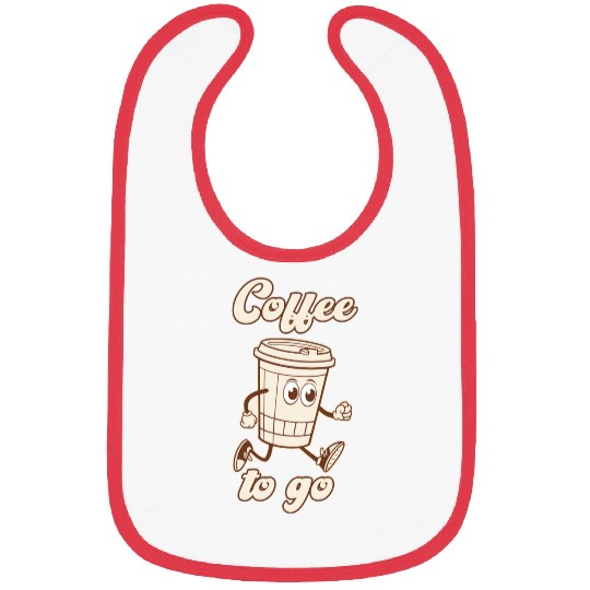 Animated Coffee Cup Running Illustration Bibs