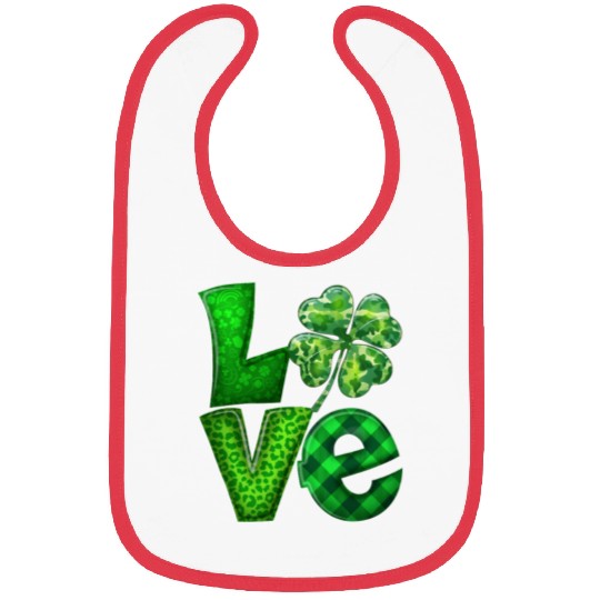 Love Shamrock St Patricks Day Bibs