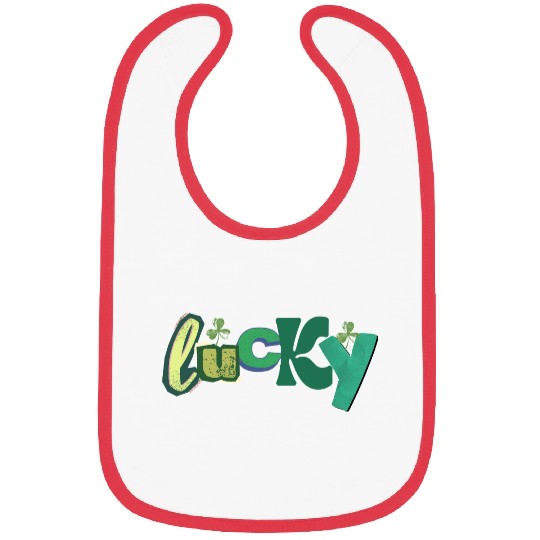 Lucky Typography with Shamrocks Bibs