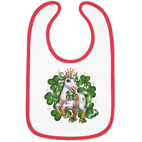 St. Patrick's Day Unicorn Funny Lucky Unicorn Bibs