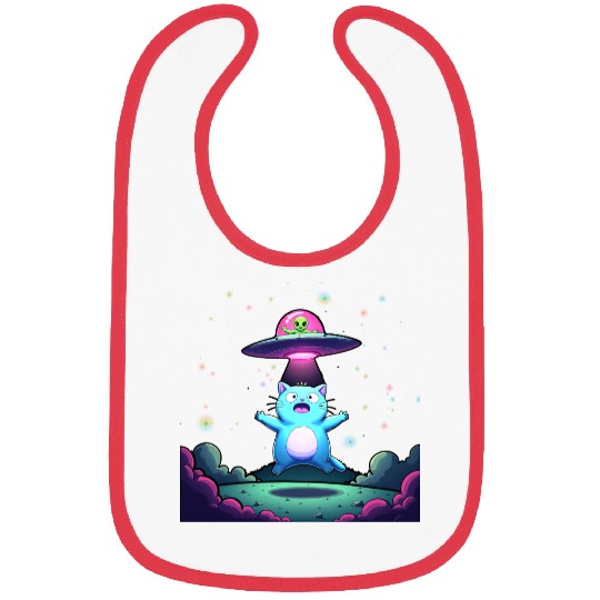 Alien Cat Abduction Art Bibs