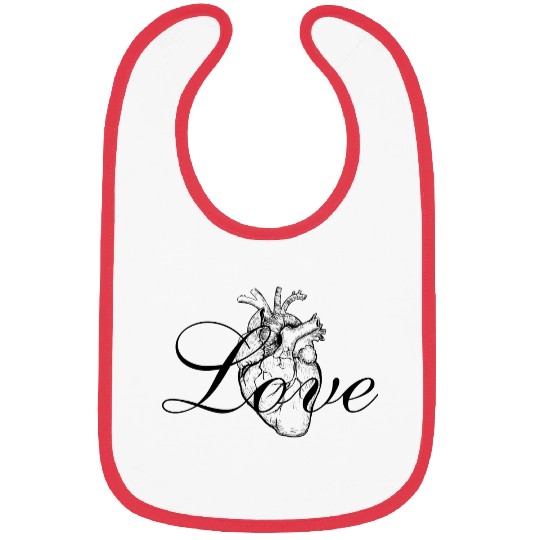 Vintage Anatomical Heart with Calligraphy Bibs