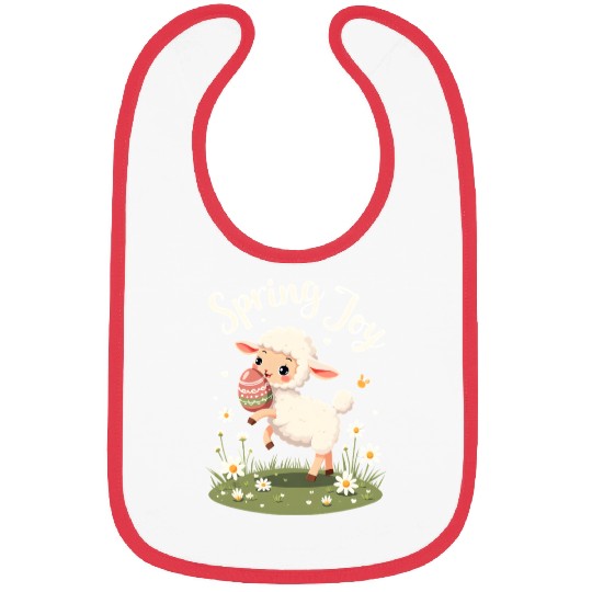 Playful Easter Lamb Bibs – Springtime Joy Desig